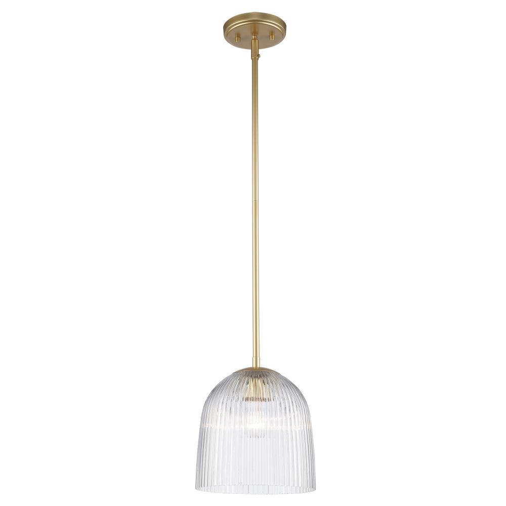 1LT PENDANT-CLEAR REEDED GLASS